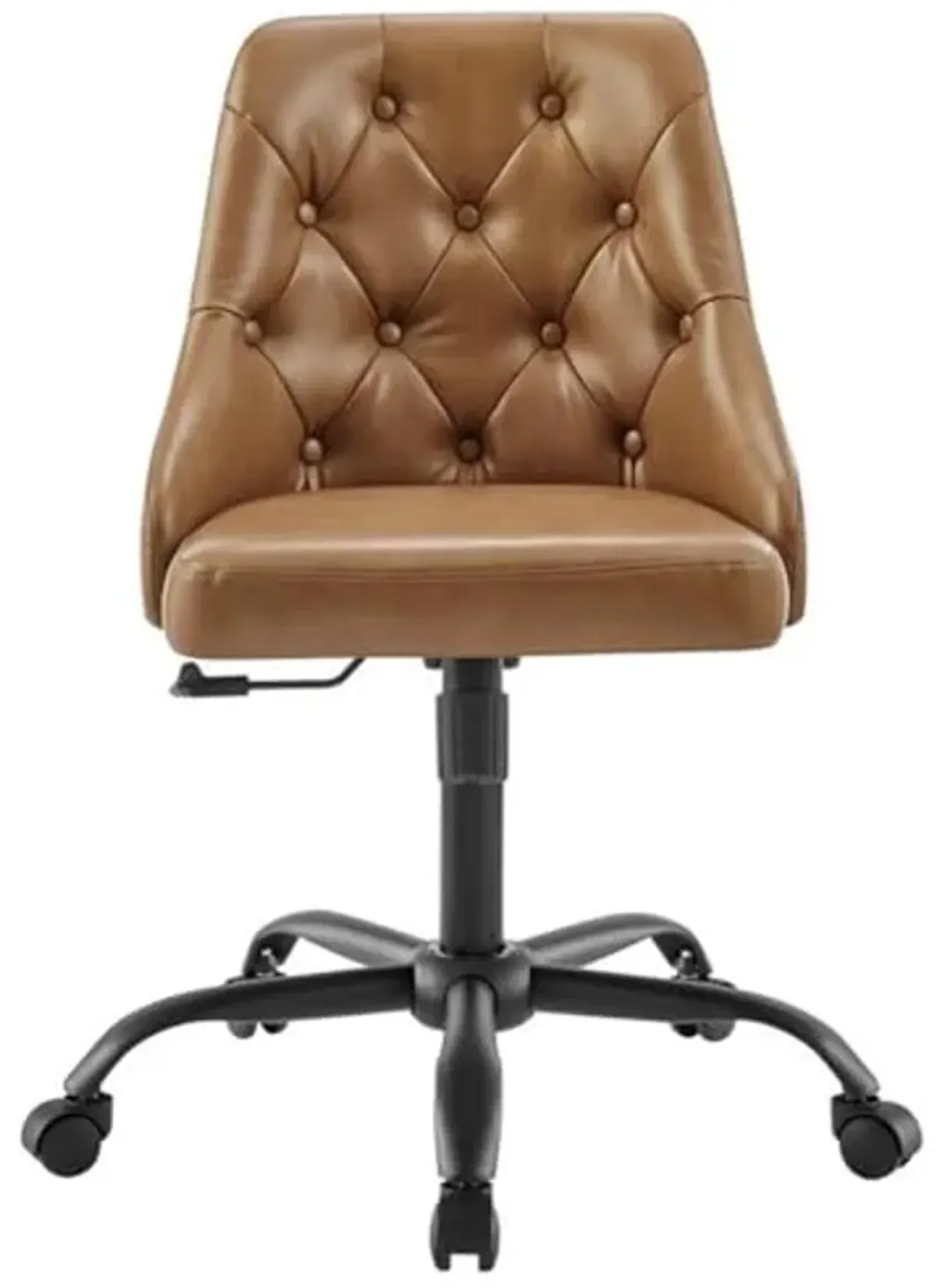 Modway Distinct Tufted Swivel Vegan Leather Office Chair, Black Tan