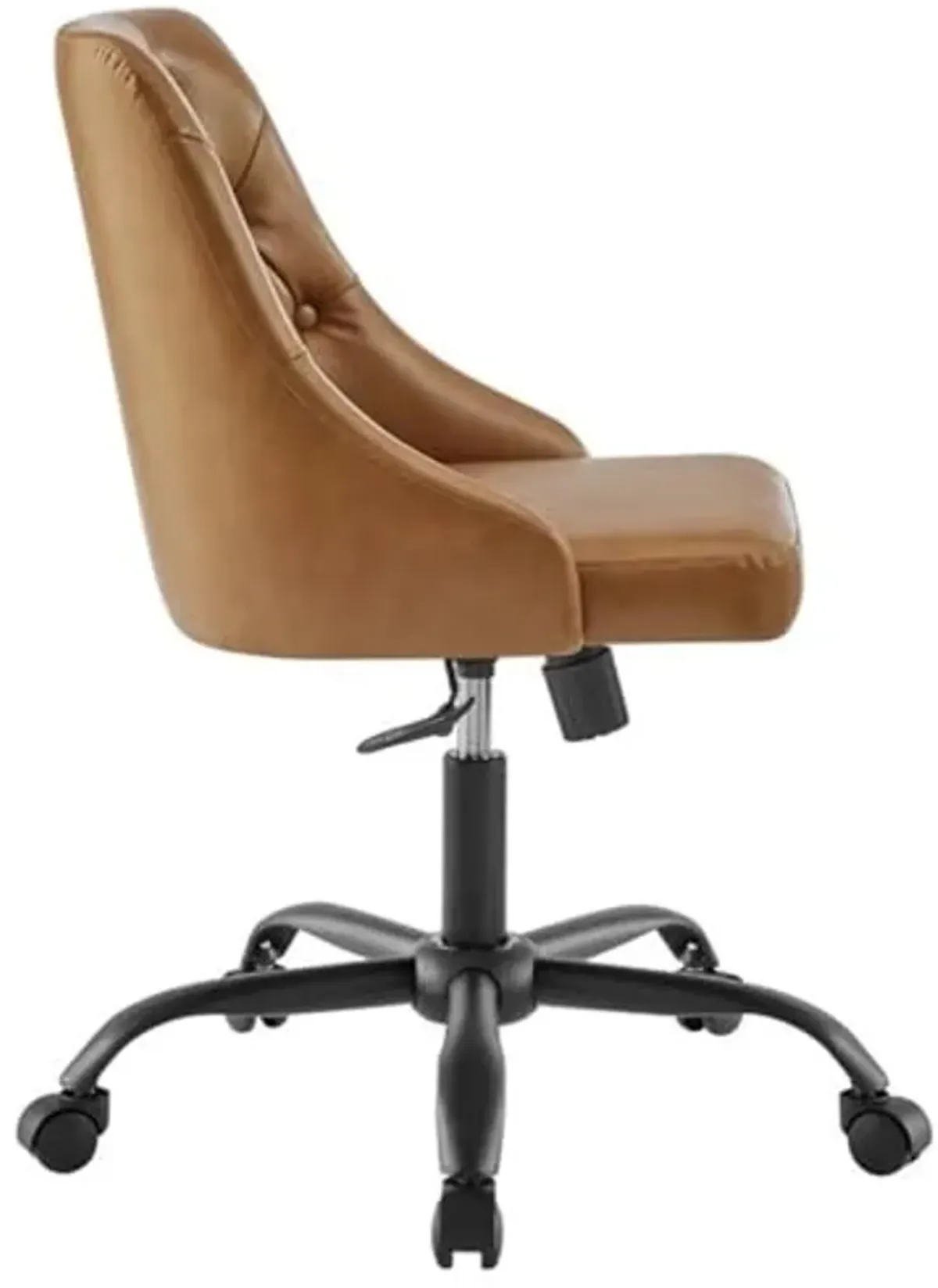 Modway Distinct Tufted Swivel Vegan Leather Office Chair, Black Tan