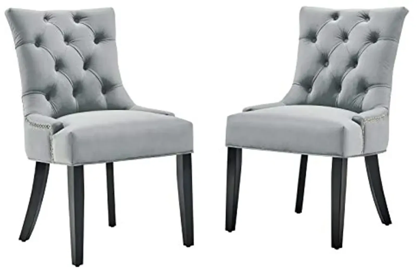 Modway Regent Tufted Performance Velvet Dining Side Chairs-Set of 2, Pack of 2, Light Gray