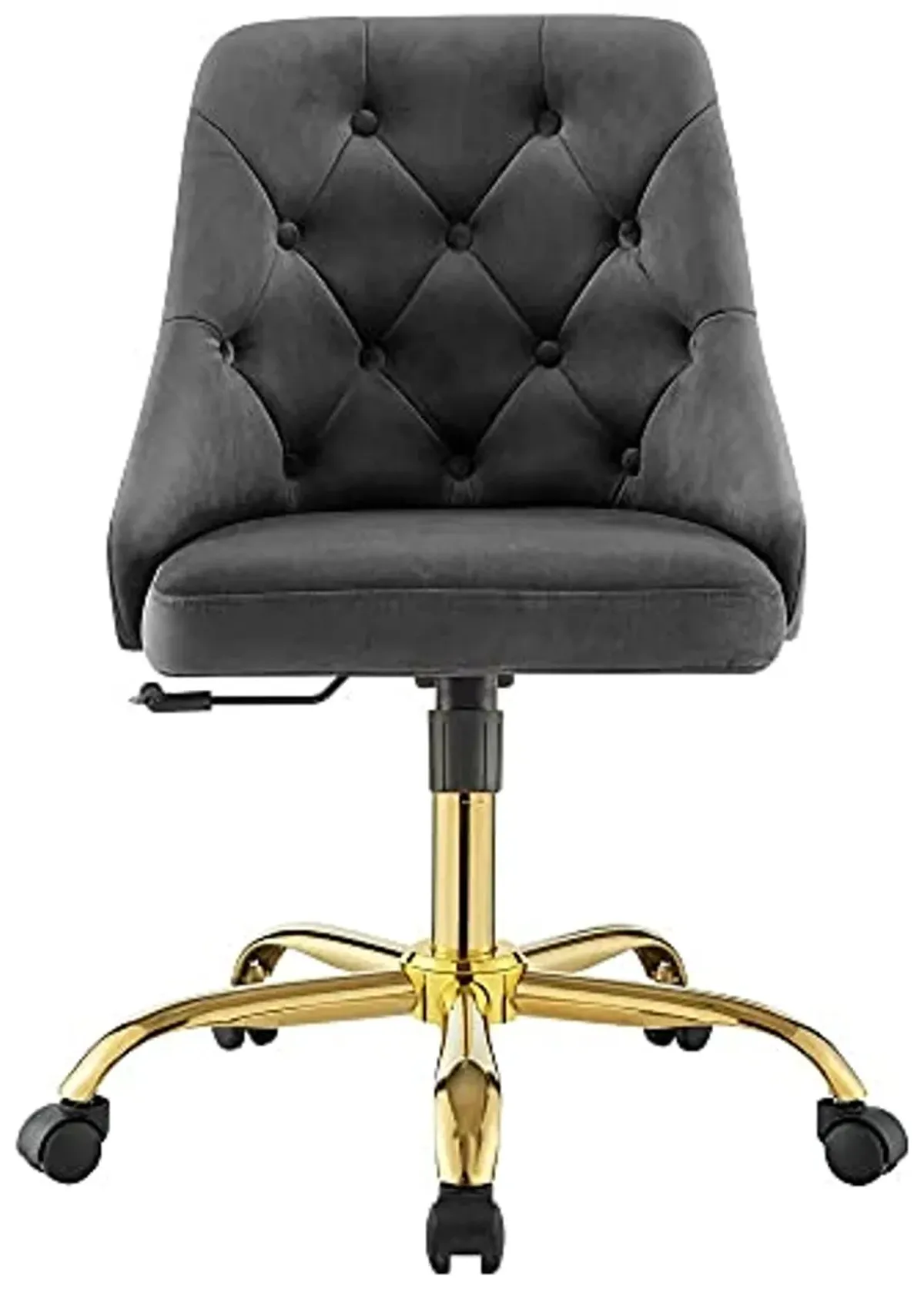 Modway EEI-4368-GLD-GRY Distinct Tufted Swivel Performance Velvet Office Chair, Gold Gray