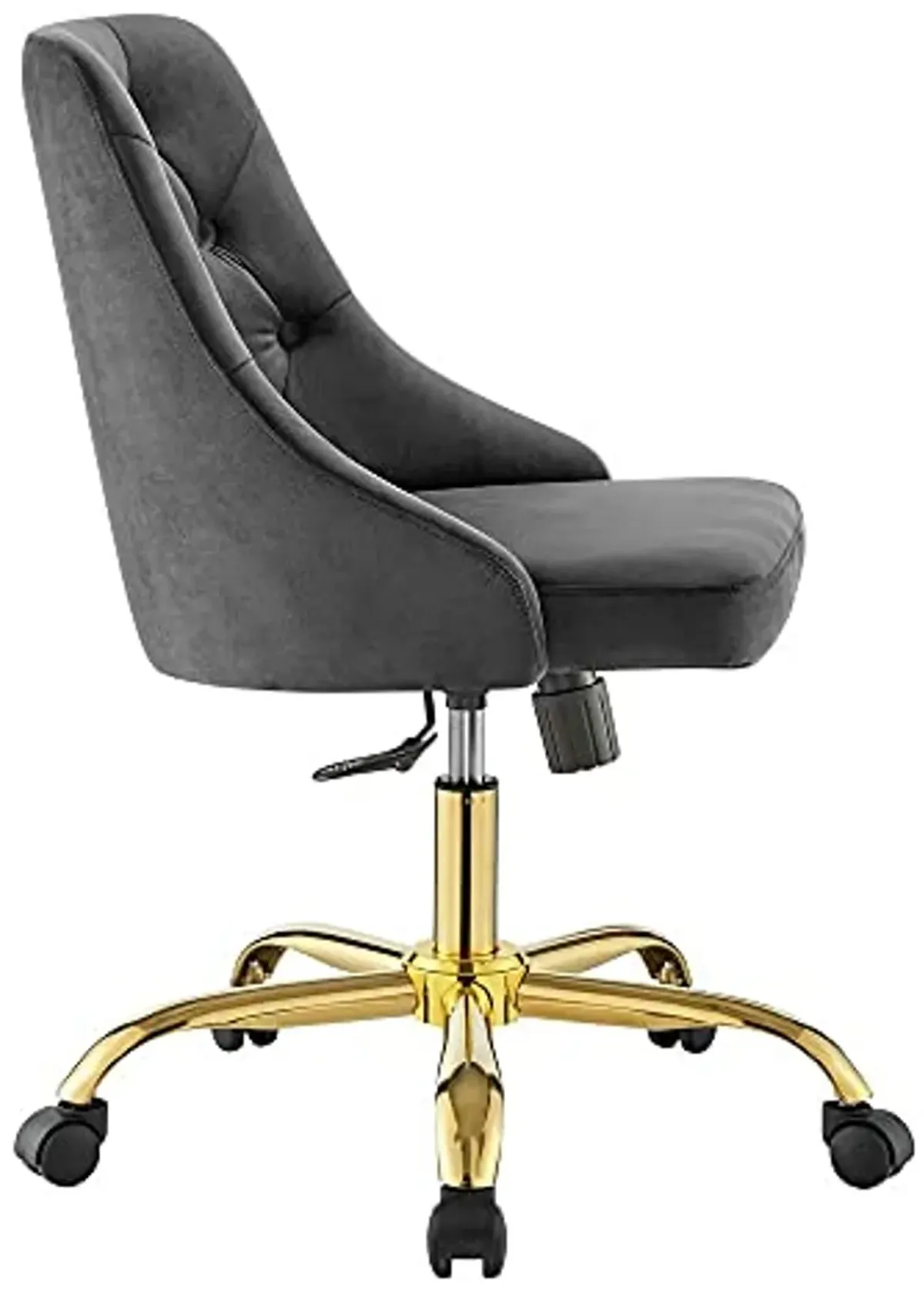 Modway EEI-4368-GLD-GRY Distinct Tufted Swivel Performance Velvet Office Chair, Gold Gray