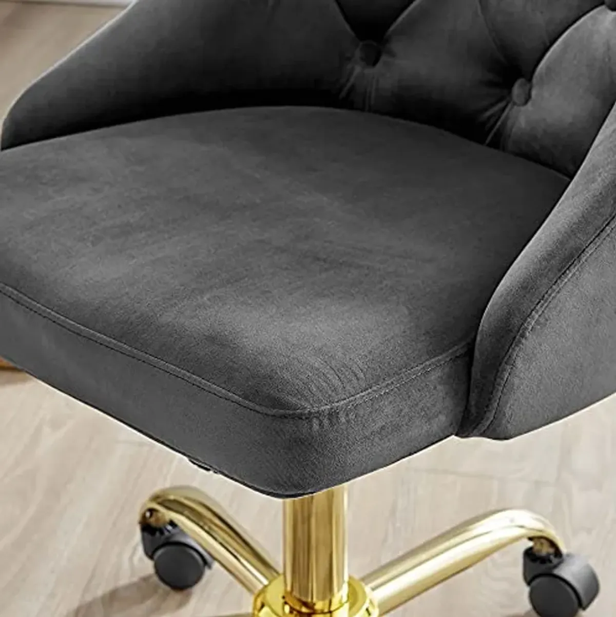 Modway EEI-4368-GLD-GRY Distinct Tufted Swivel Performance Velvet Office Chair, Gold Gray