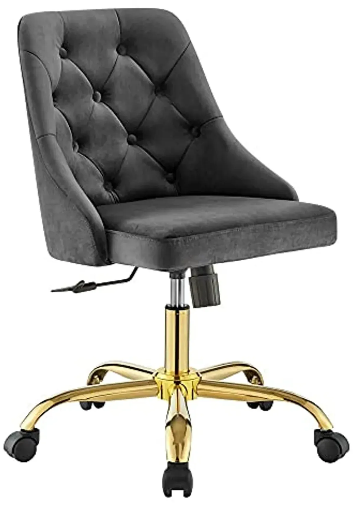 Modway EEI-4368-GLD-GRY Distinct Tufted Swivel Performance Velvet Office Chair, Gold Gray