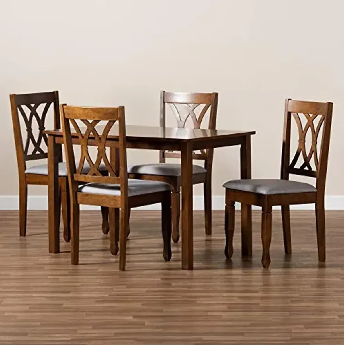 Baxton Studio Dining Sets, Grey/Walnut