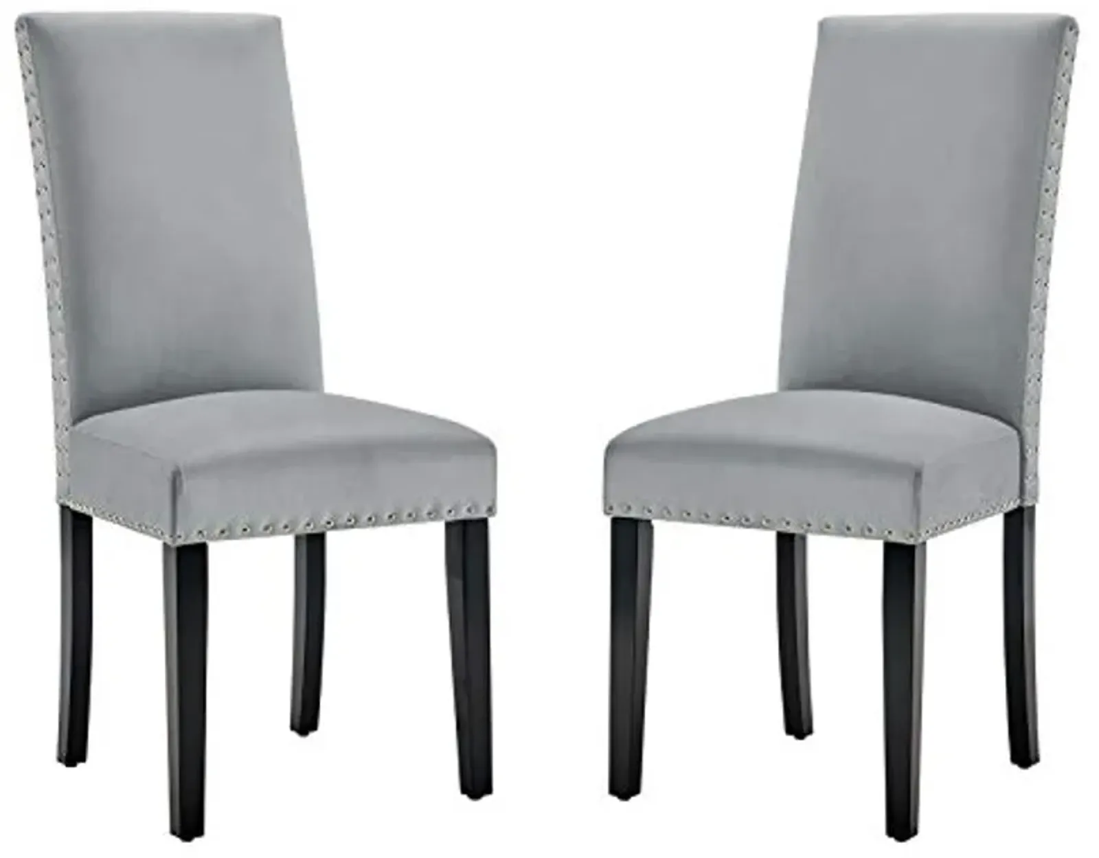 Modway EEI-3779-LGR Parcel Performance Velvet Dining Side Chairs - Set of 2, Light Gray