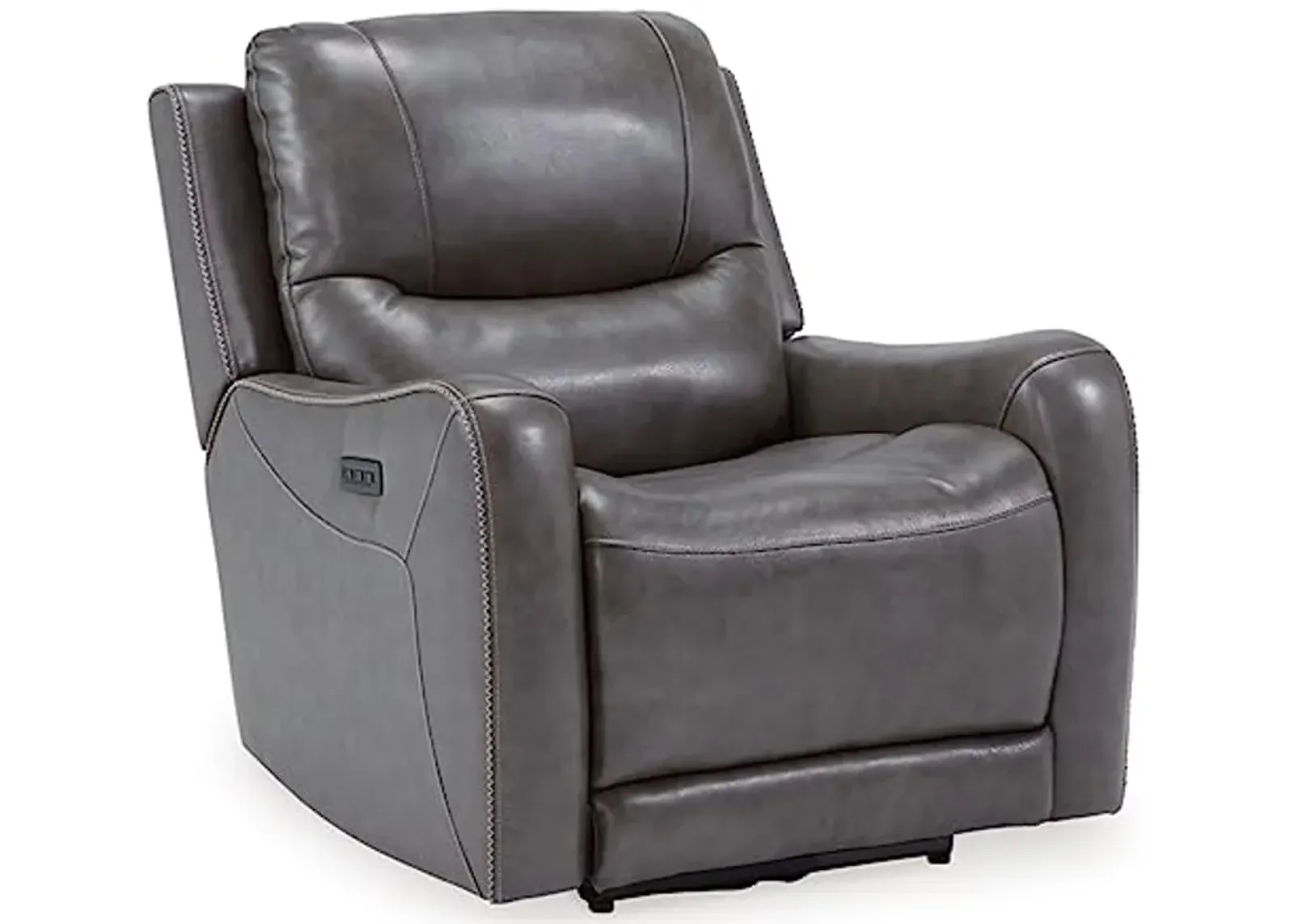 Signature Design by Ashley Galahad Contemporary Zero Wall Recliner with Power Headrest, Gray