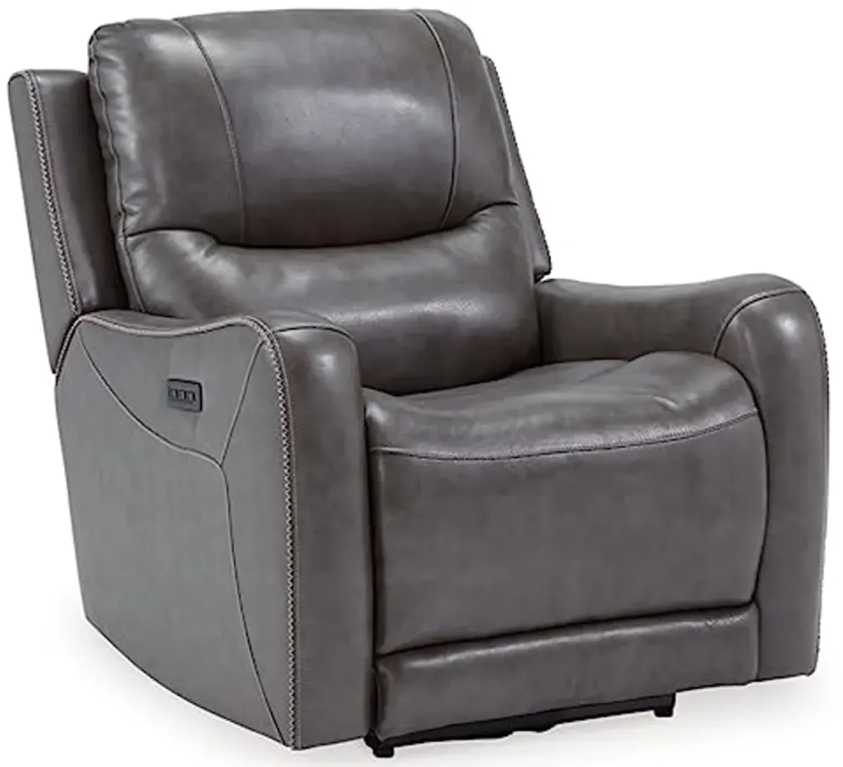 Signature Design by Ashley Galahad Contemporary Zero Wall Recliner with Power Headrest, Gray