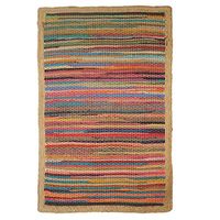 Lr Home LR70189-MLT2030 Multicolored Geometric Jute Bordered Accent Rug, 2' x 3'