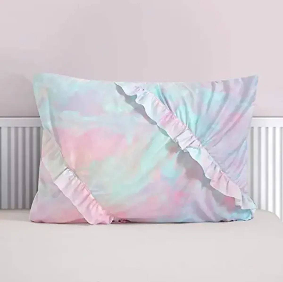 Heritage Kids Emelie Ruffle Comforter Set, Twin, Rainbow Pastel