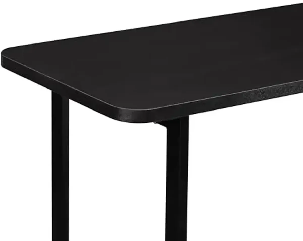 Manhattan Comfort Celine 70.87" Modern Console Table for Entryway, Living Room, Home Office with 2-Tier Design, Carbon Steel Legs, Versatile TV Stand for up to 60" Televisions, Black