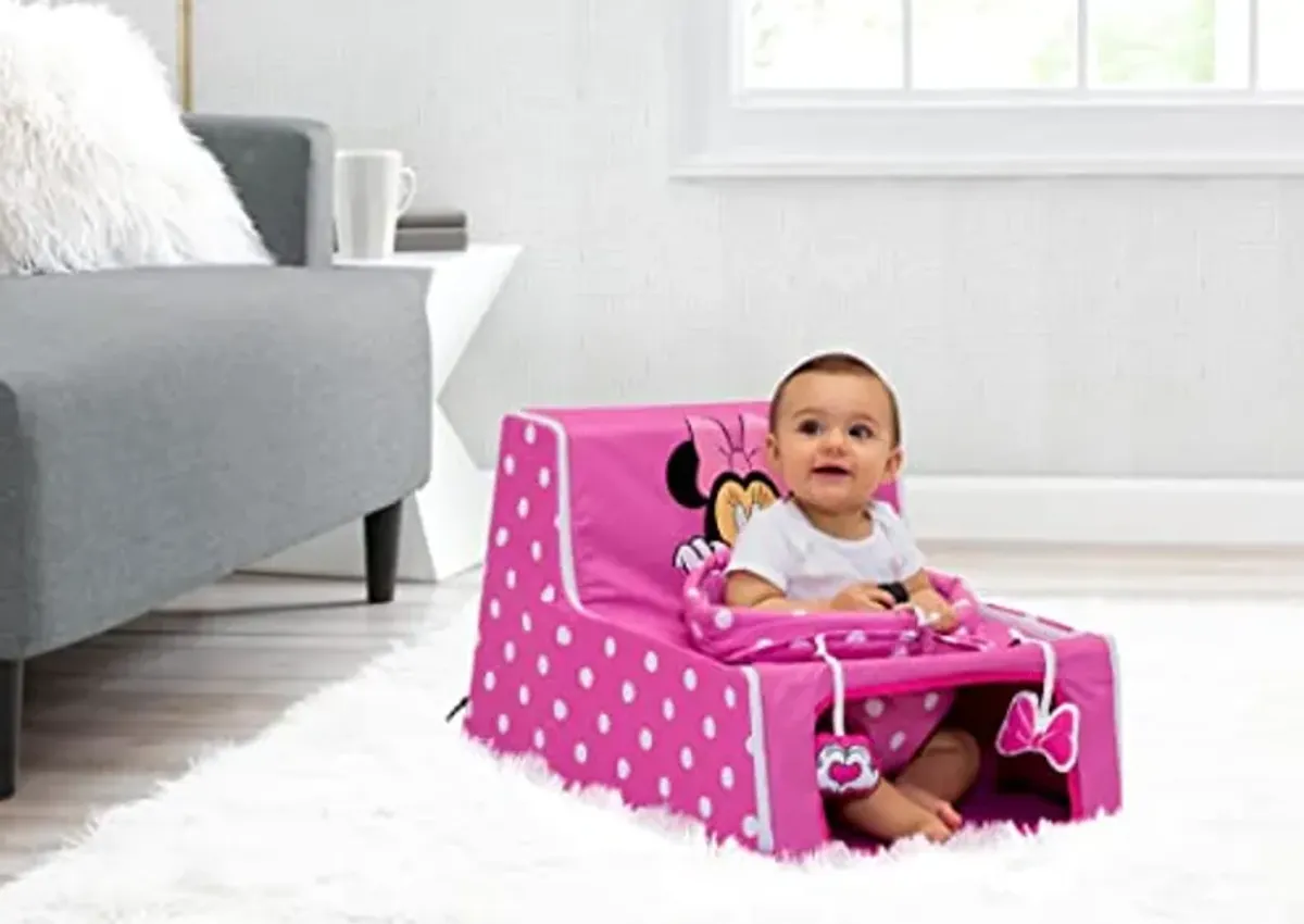 Disney Minnie Mouse Sit N Play Portable Activity Seat for Babies by Delta Children – Floor Seat for Infants