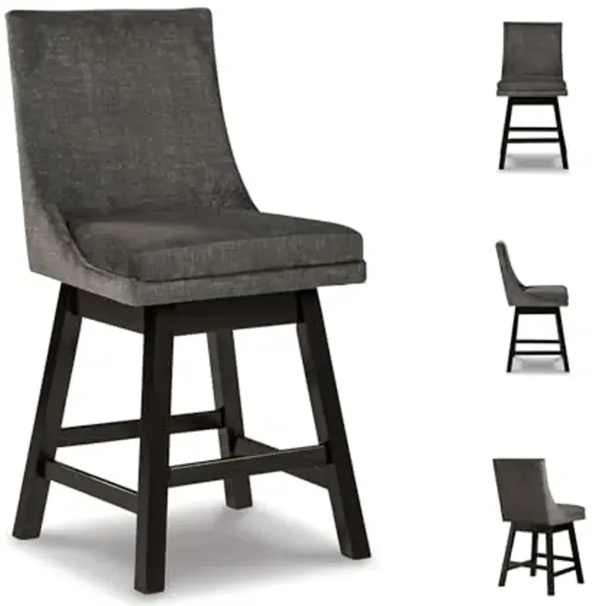 Signature Design by Ashley Tallenger 25" Upholstered Counter Height Barstool, 2 Count, Gray