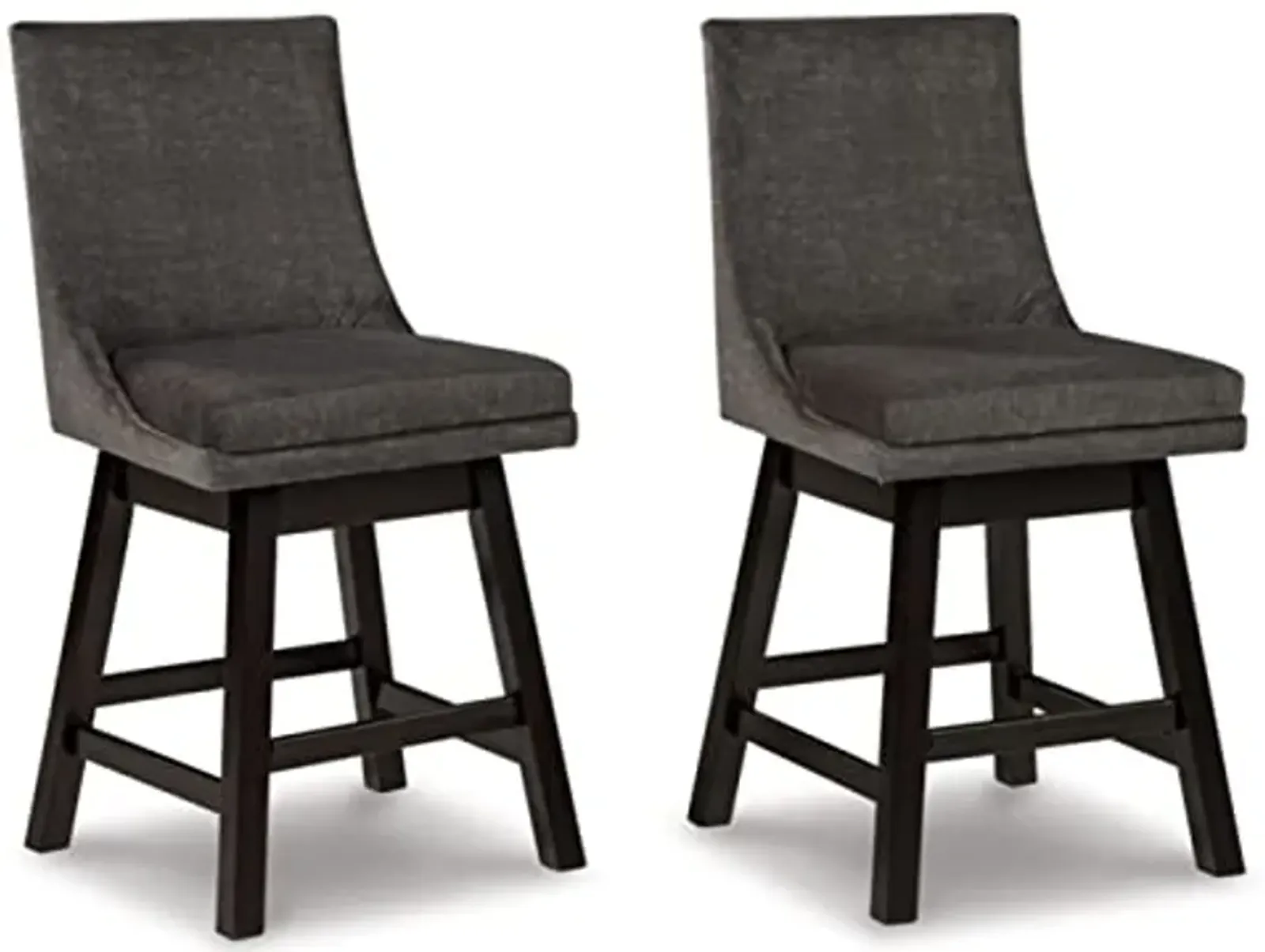 Signature Design by Ashley Tallenger 25" Upholstered Counter Height Barstool, 2 Count, Gray