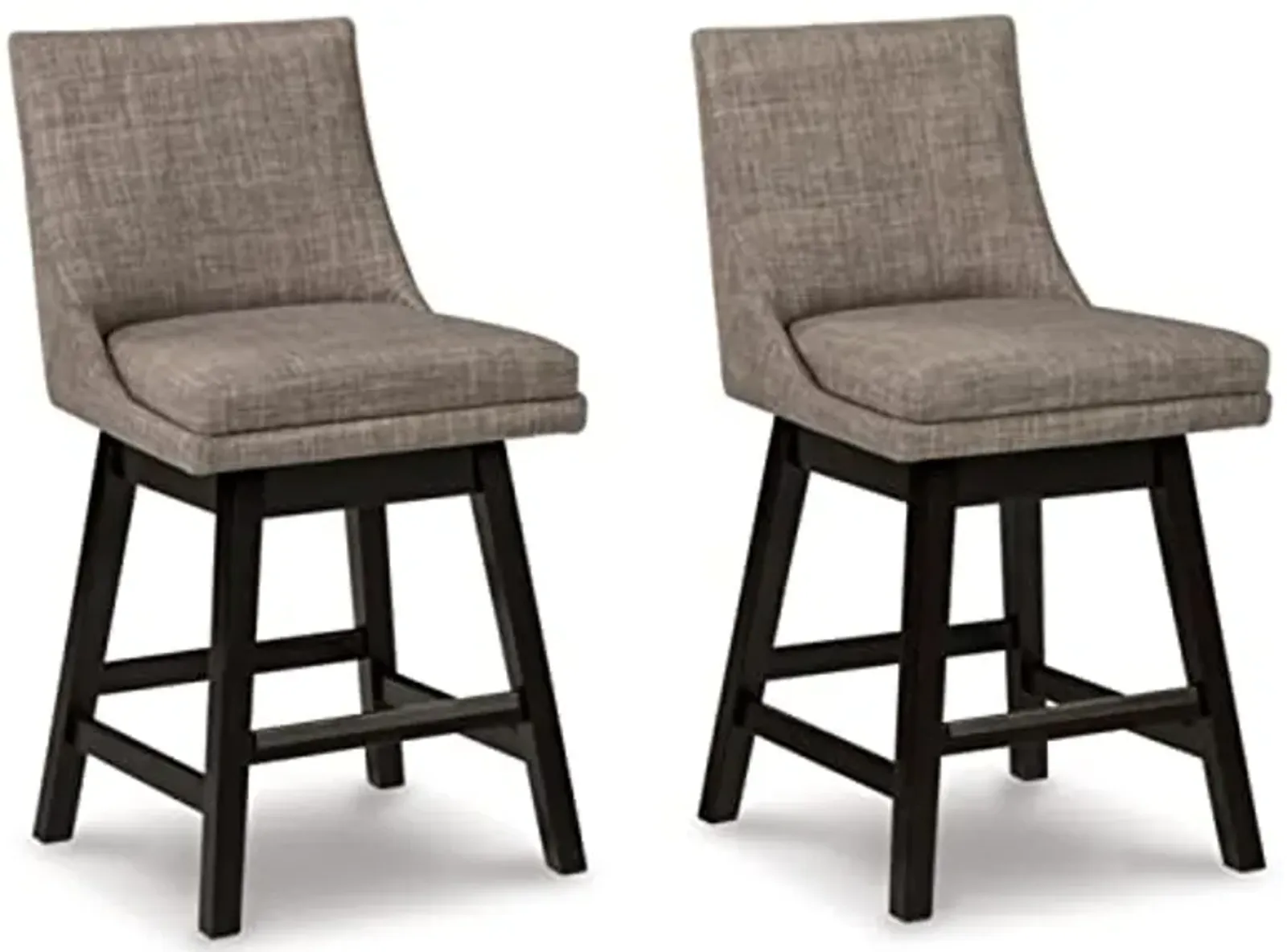 Signature Design by Ashley Tallenger 25" Upholstered Swivel Counter Height Barstool, 2 Count, Light Gray