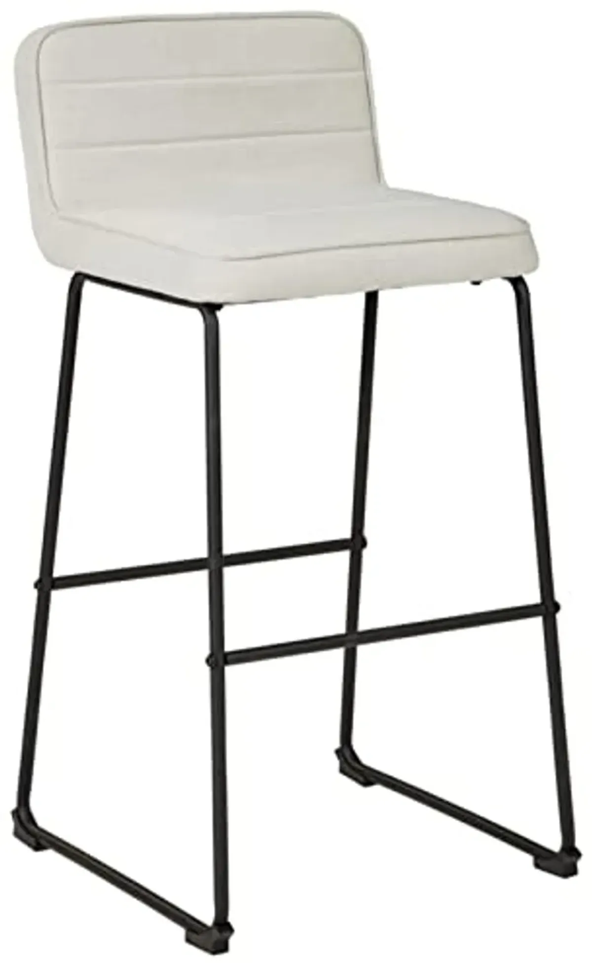 Signature Design by Ashley Nerison Contemporary 31.88" Pub Height Upholstered Barstool, 2 Count, Off-White