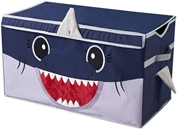 Heritage Kids Poly Canvas Collapsible Toy Storage Trunk, 28" W, Shark