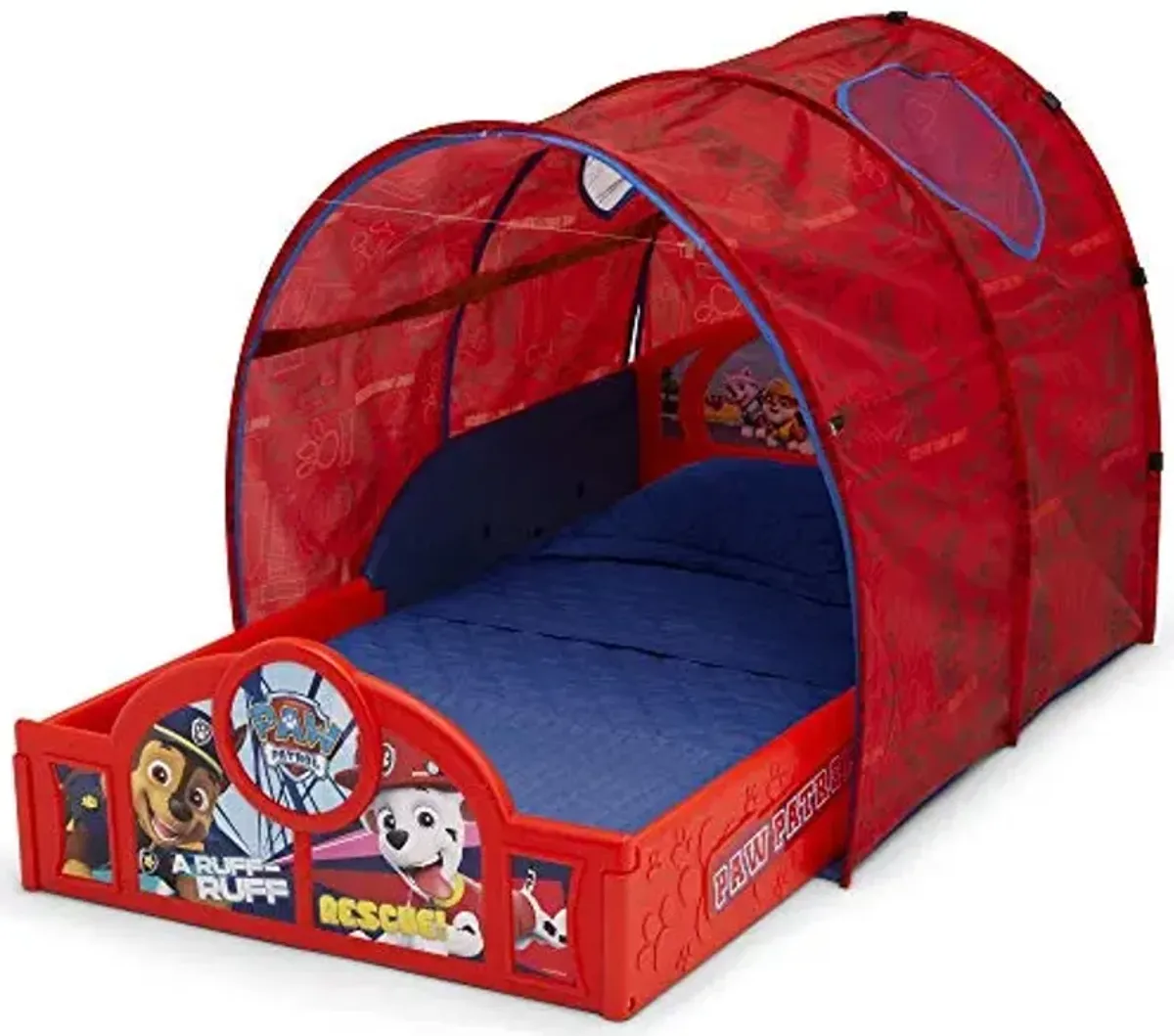 Delta Children Nick Jr. PAW Patrol Sleep and Play Toddler Bed with Tent, Red