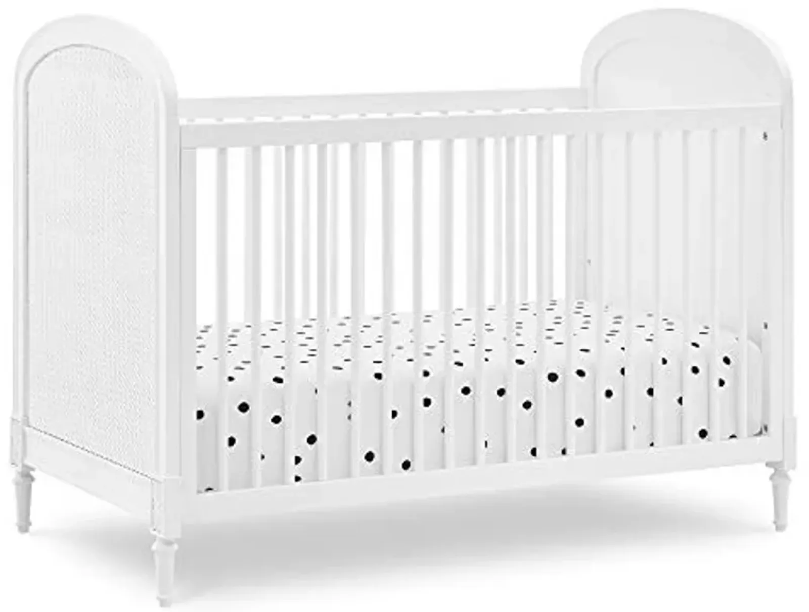 Delta Children Madeline 4-in-1 Convertible Crib - Includes Conversion Rails, Bianca White