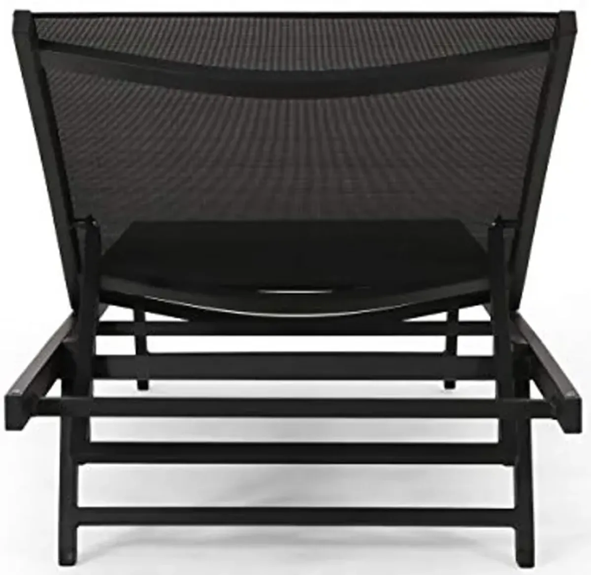 Christopher Knight Home Martin Outdoor Aluminum Chaise Lounge with Mesh Seating (Set of 2), Black and Dark Gray