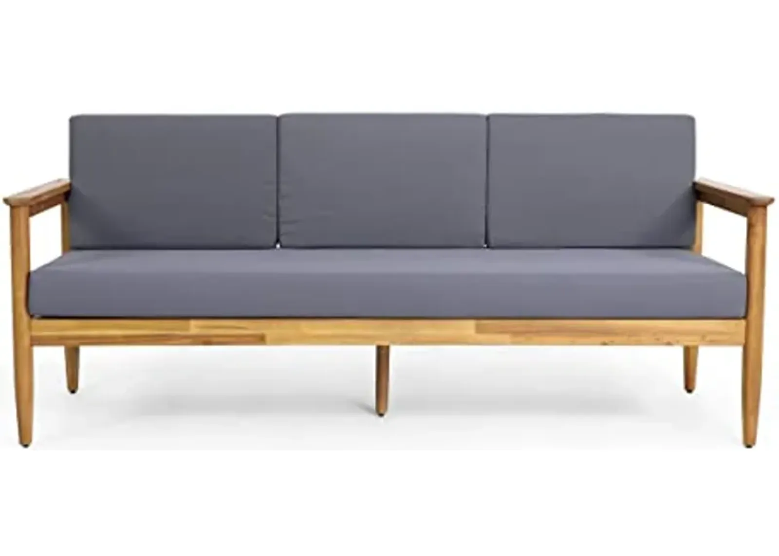 Christopher Knight Home Sofa, Dark Gray + Teak