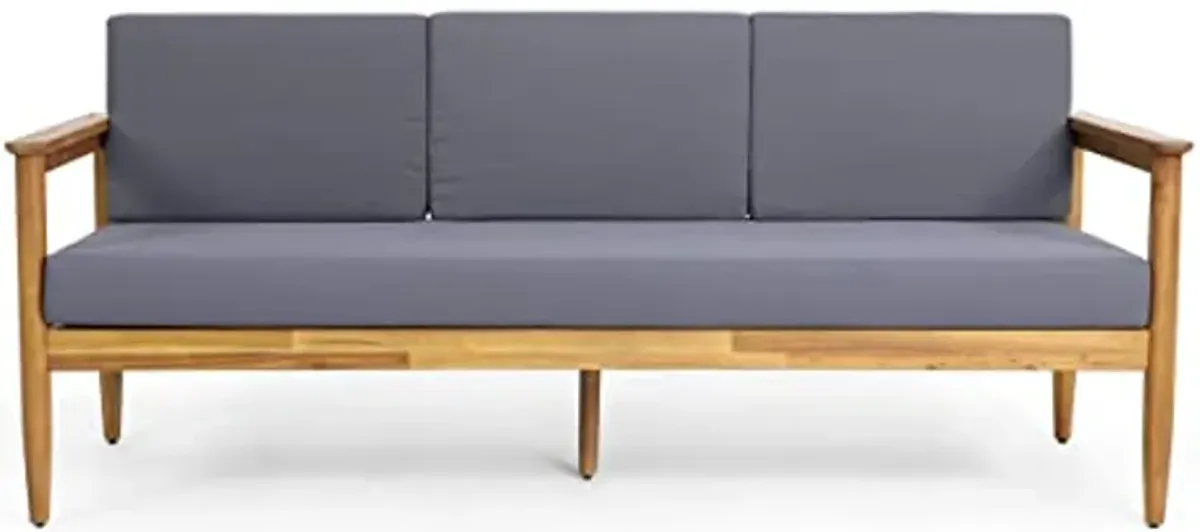 Christopher Knight Home Sofa, Dark Gray + Teak