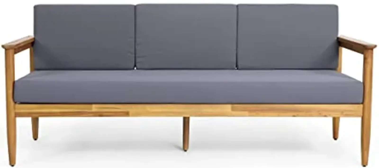 Christopher Knight Home Sofa, Dark Gray + Teak