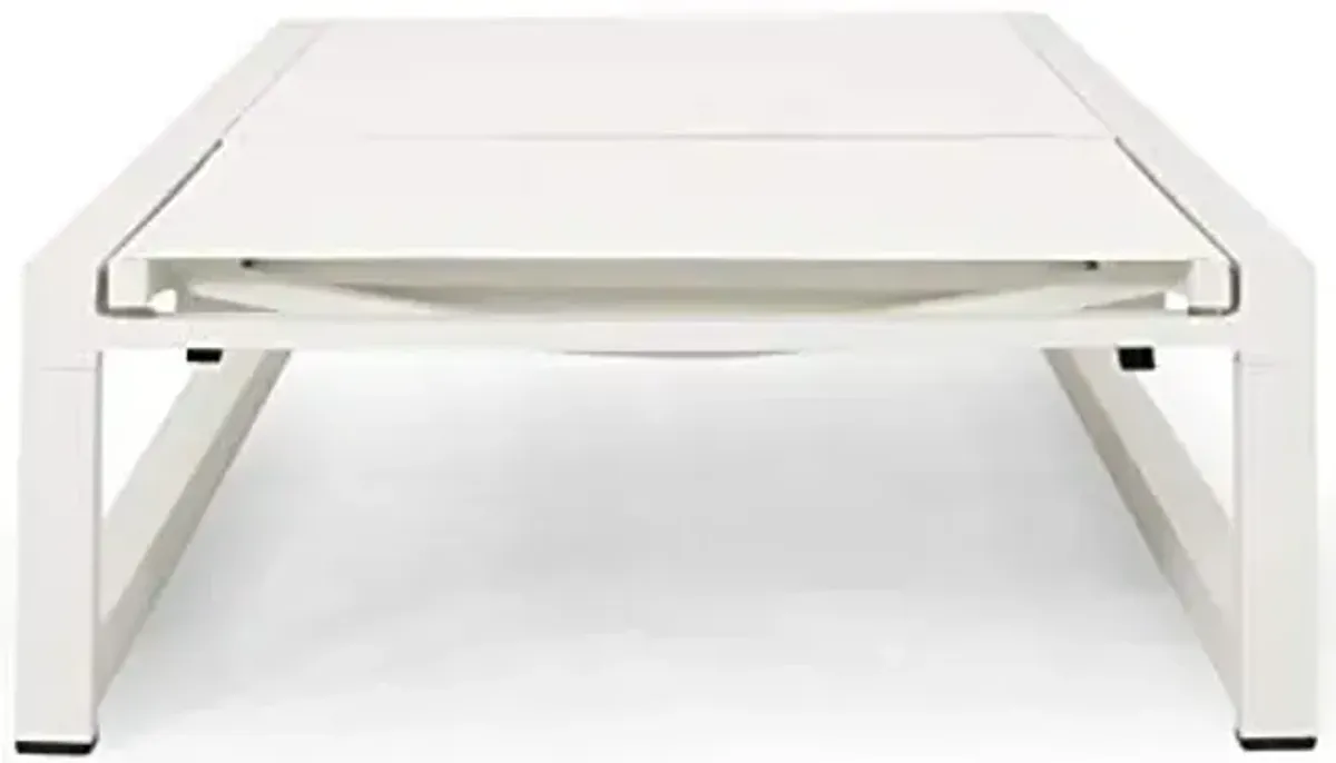 Christopher Knight Home Jerome Outdoor Aluminum Chaise Lounge with Mesh Seating, White