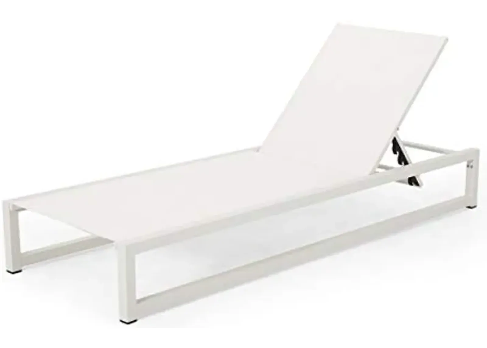 Christopher Knight Home Jerome Outdoor Aluminum Chaise Lounge with Mesh Seating, White