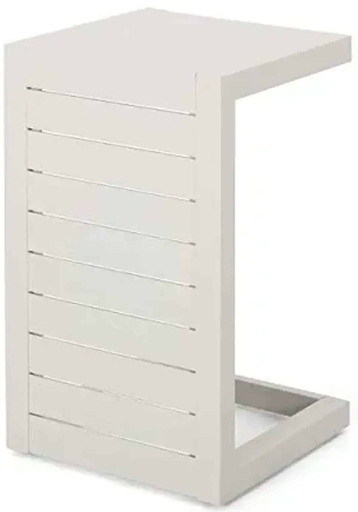 Christopher Knight Home Jesse Coral Outdoor Modern Aluminum C-Shaped End Table, White