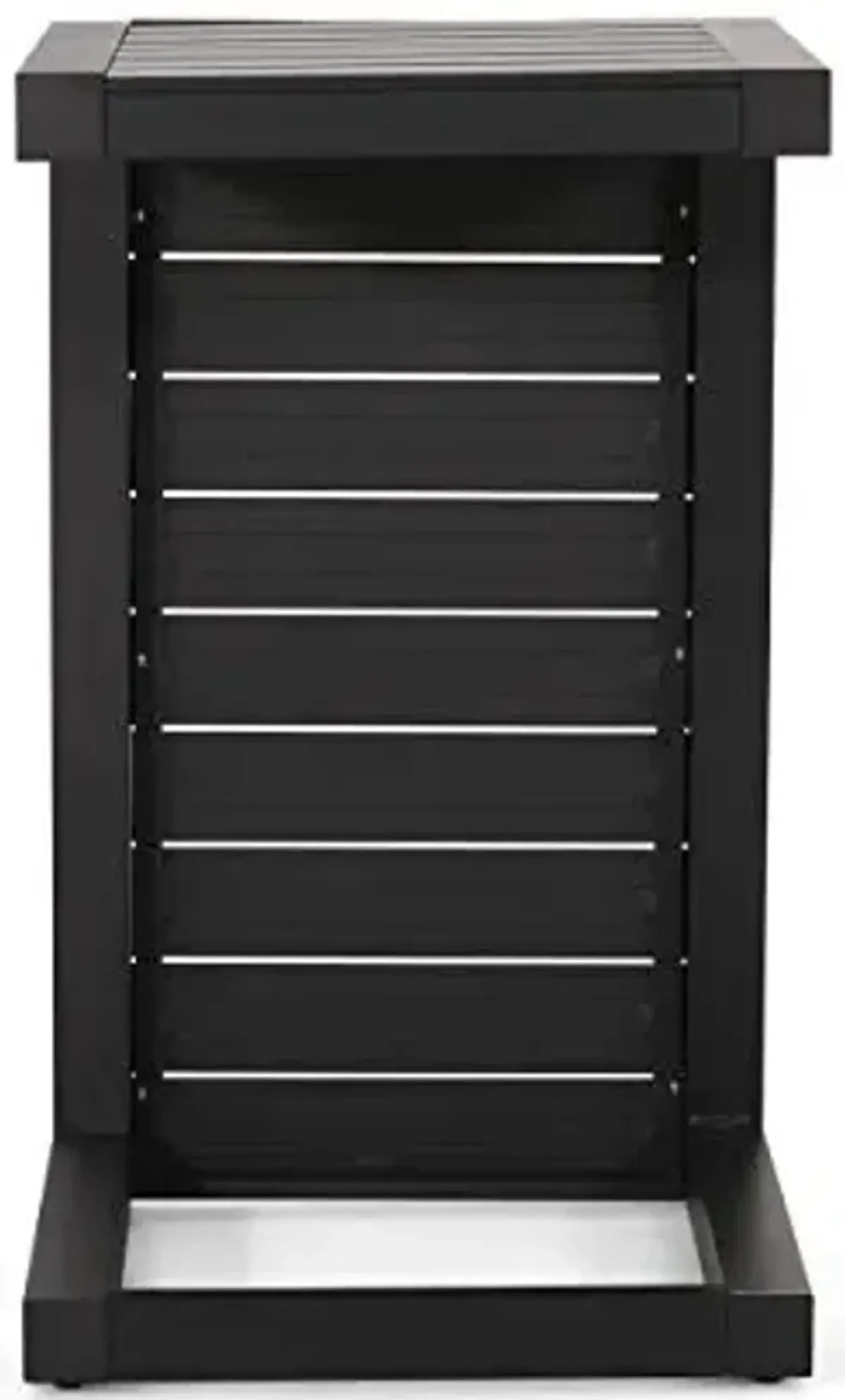 Christopher Knight Home Jesse Coral Outdoor Modern Aluminum C-Shaped End Table, Matte Black