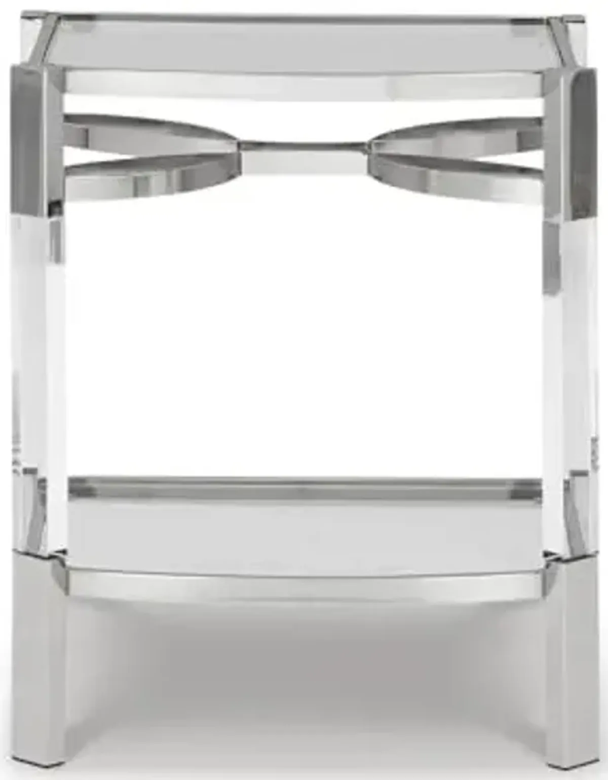 Signature Design by Ashley Chaseton Modern Glam Accent End Table, Silver Finish