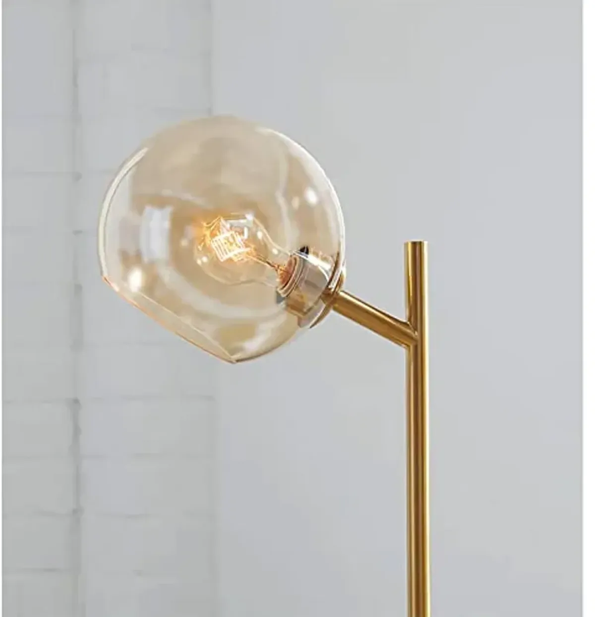 Signature Design by Ashley Abanson 23.25" Metal Desk Lamp with Wireless Charger & USB Port, Gold