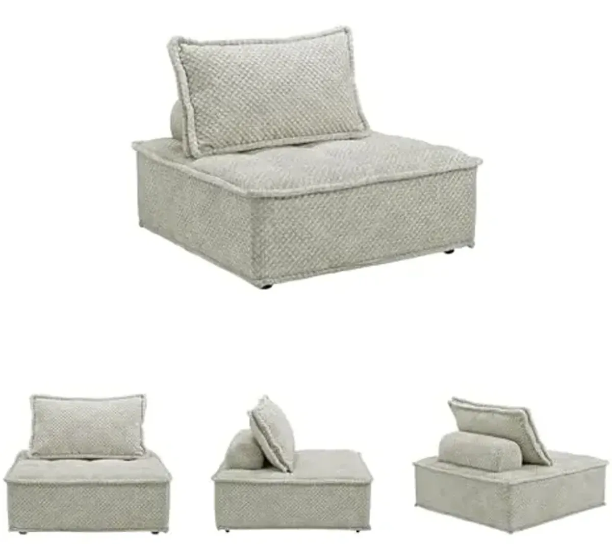 Signature Design by Ashley Bales Low Profile Floor Seating Accent Chair, Gray