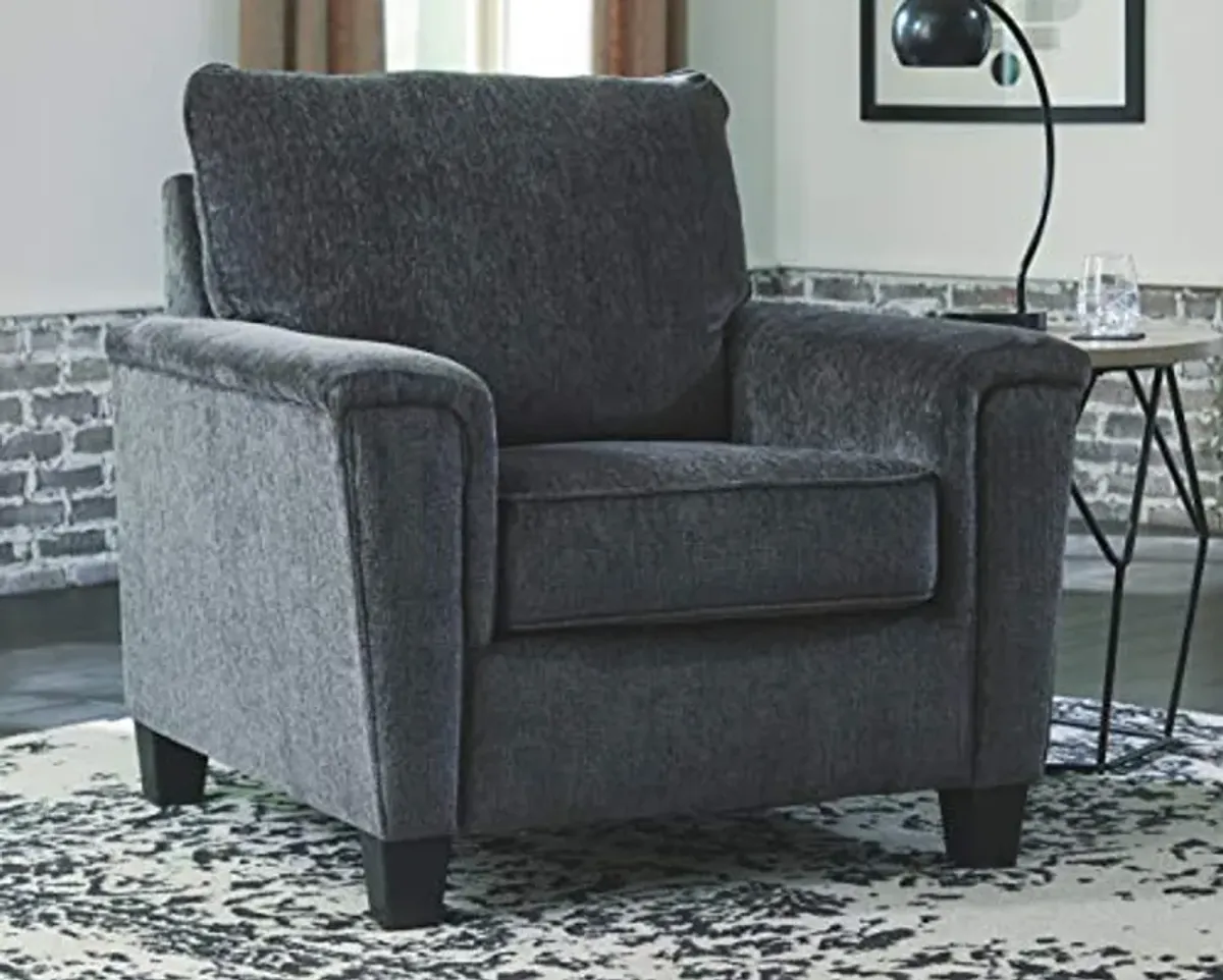 Signature Design by Ashley Abinger Chenille Contemporary Chair, Dark Gray