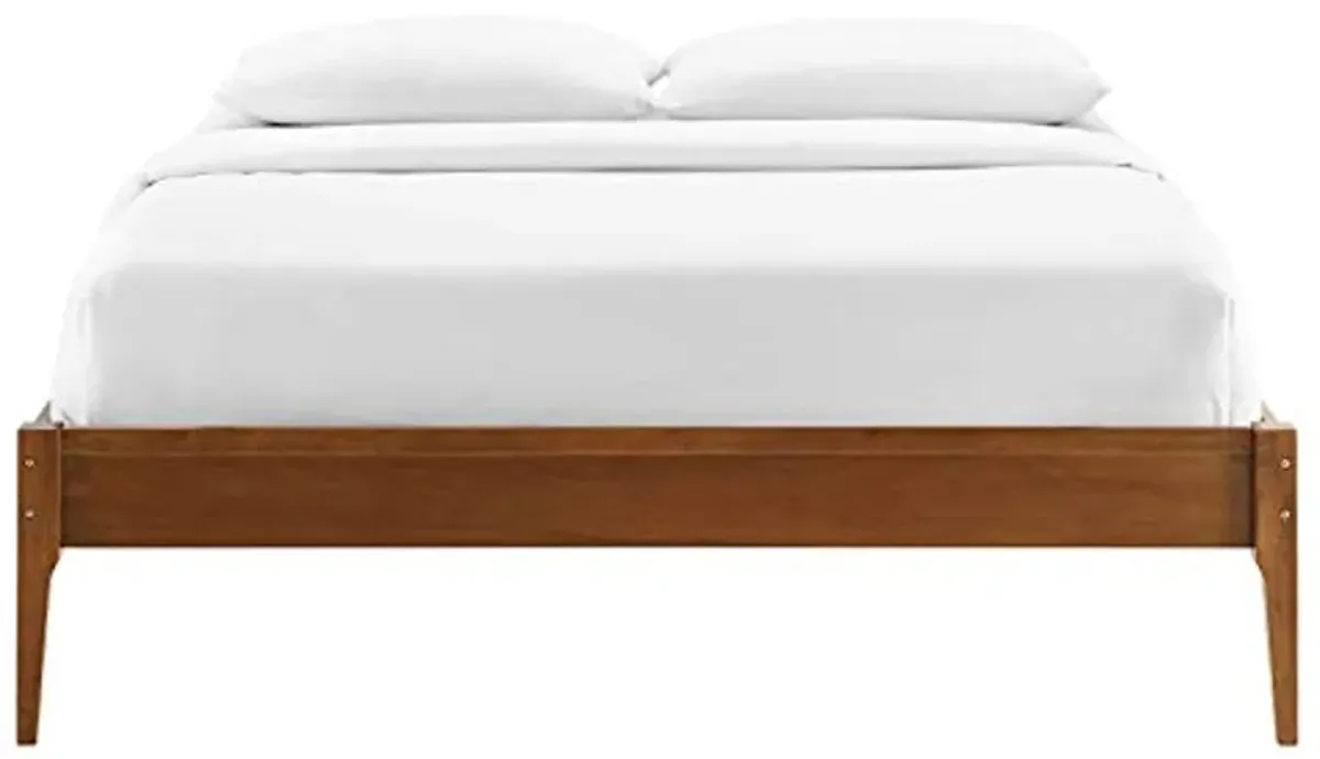 Modway MOD-6245-WAL June Full Wood Platform Bed Frame, Walnut