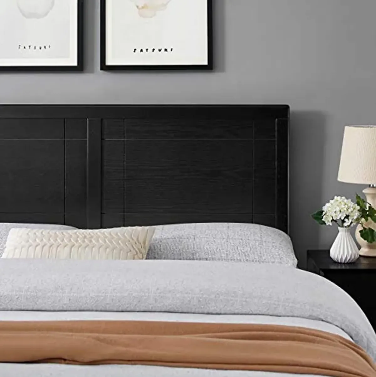 Modway Archie King Wood Headboard in Black