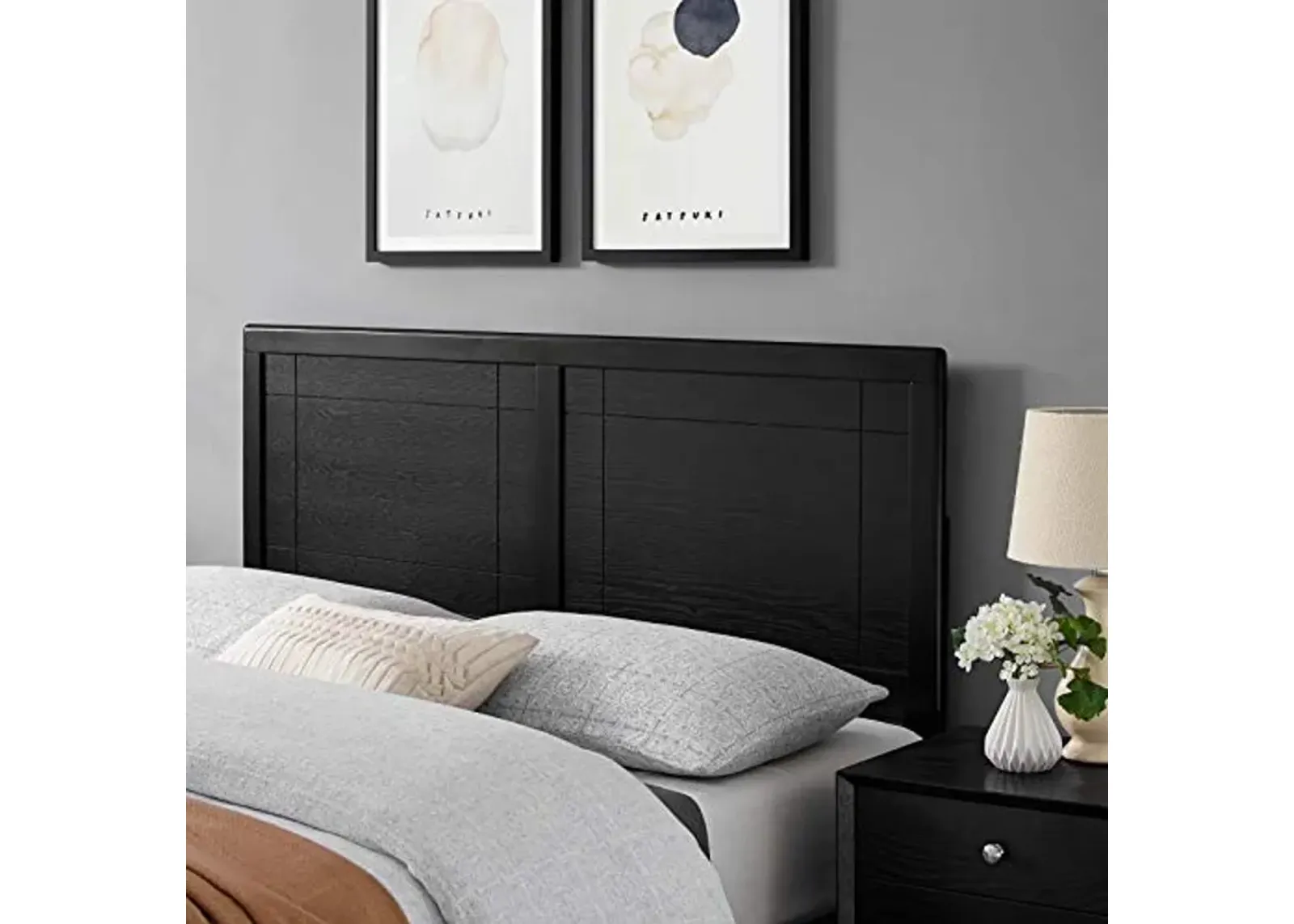 Modway Archie King Wood Headboard in Black