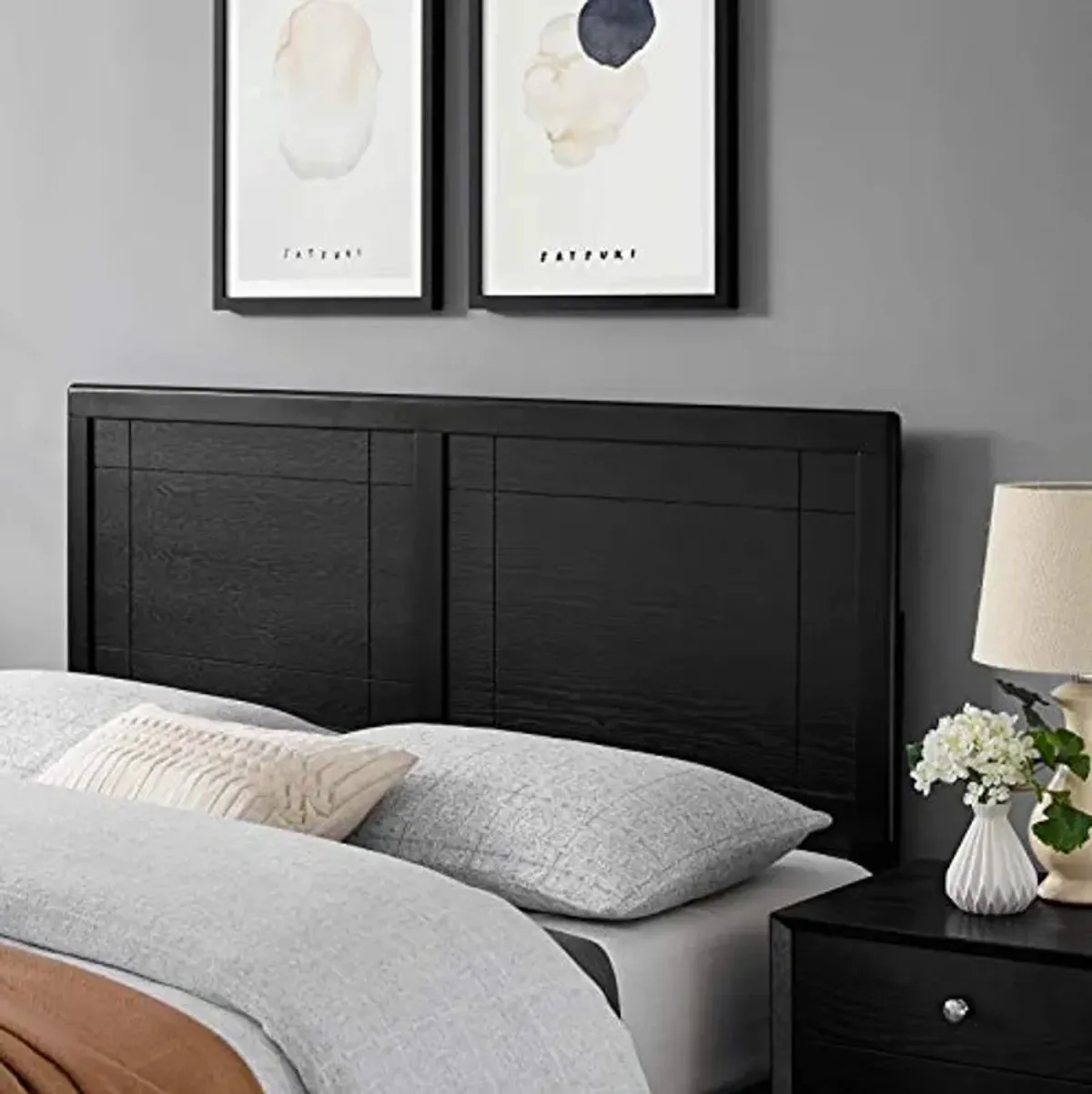 Modway Archie King Wood Headboard in Black