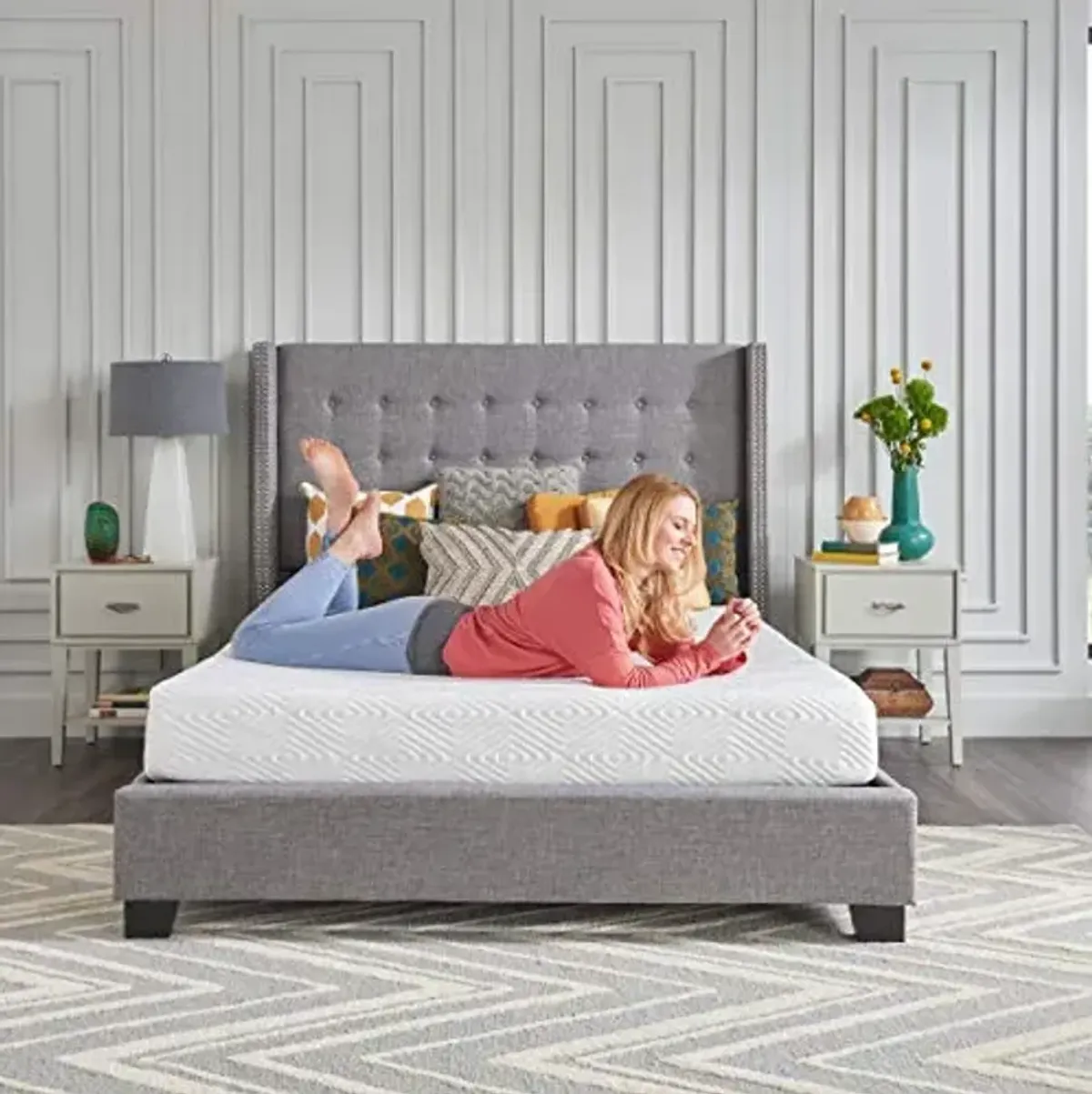 Sealy 8 Inch Queen Size Foam Bed in a Box, Multiple Layers of Foam Help Support Sleep at Night, Firm Feel and CertiPur-US Certified, King