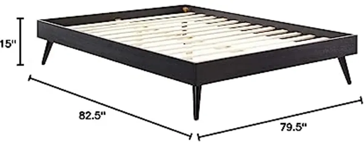 Modway Margo King Wood Platform Bed Frame in Black