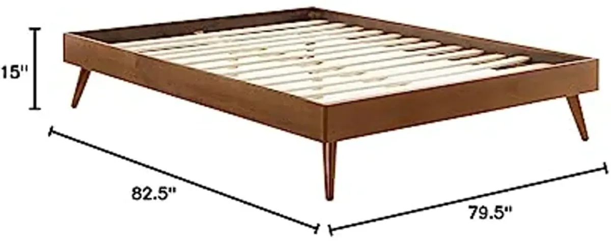 Modway Margo King Wood Platform Bed Frame in Walnut