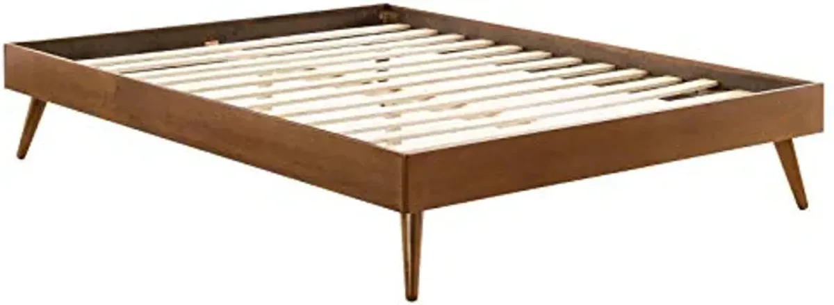 Modway Margo King Wood Platform Bed Frame in Walnut