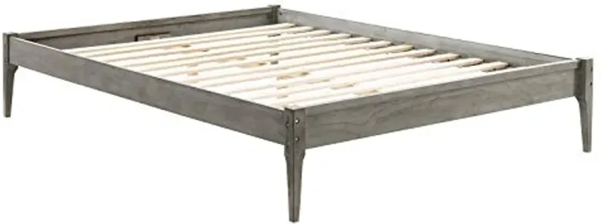 Modway MOD-6246-GRY June Queen Wood Platform Bed Frame, Gray