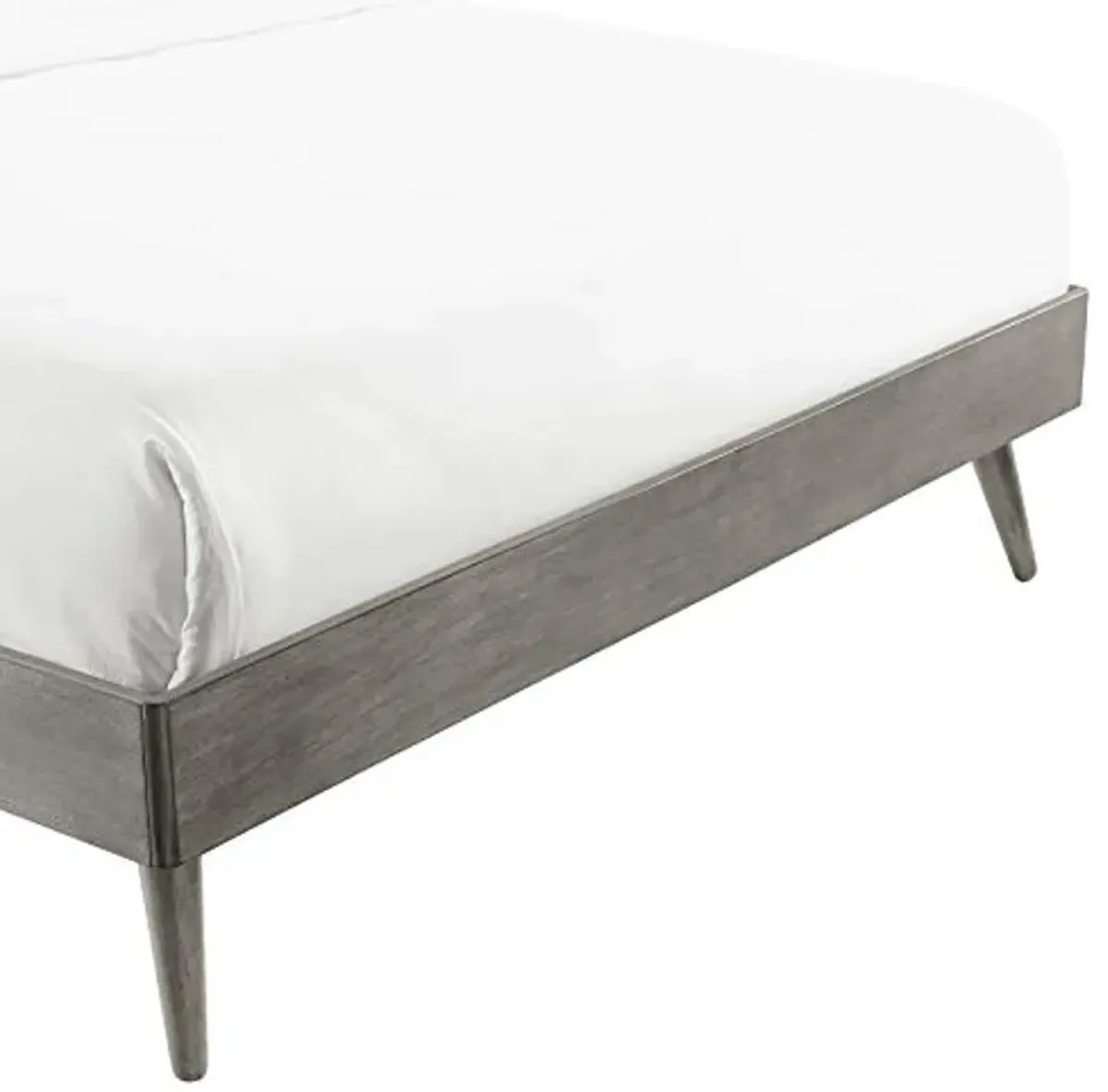 Margo Twin Wood Platform Bed Frame in Gray