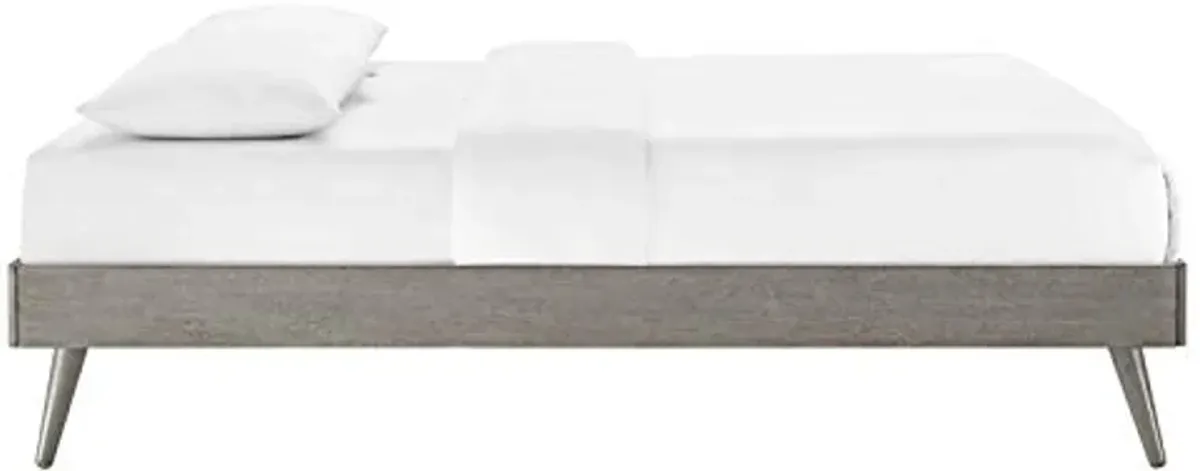 Margo Twin Wood Platform Bed Frame in Gray