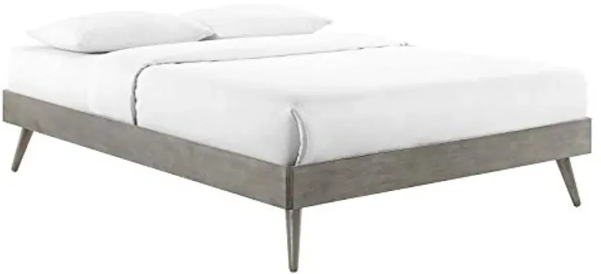 Margo Twin Wood Platform Bed Frame in Gray