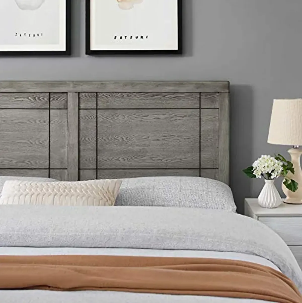 Modway Archie Queen Wood Headboard in Gray