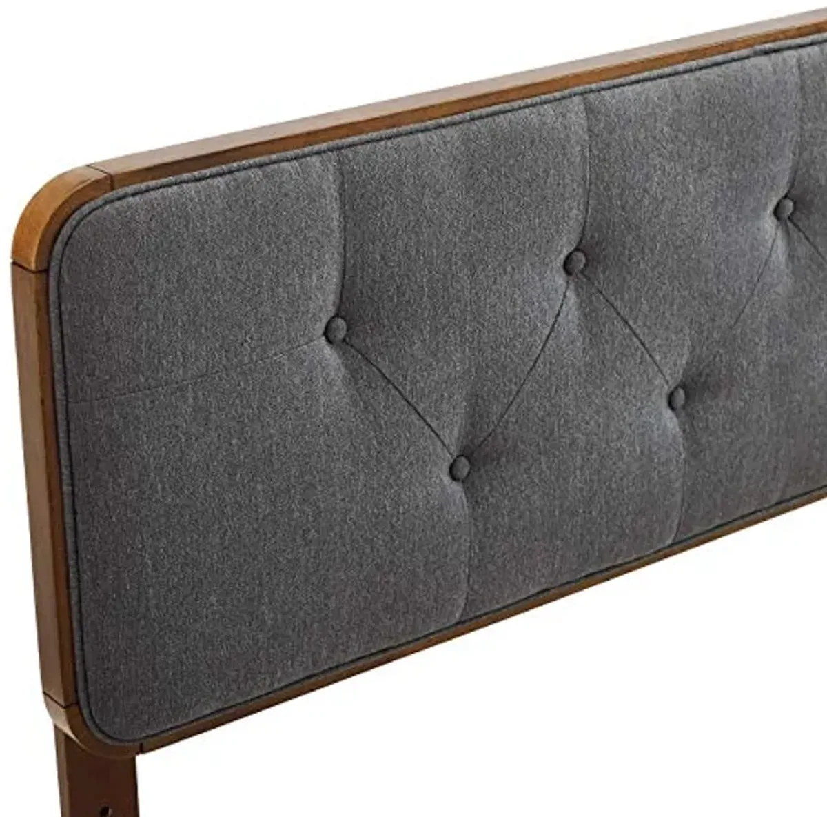 Modway Collins Tufted Twin Fabric and Wood Headboard in Walnut Charcoal