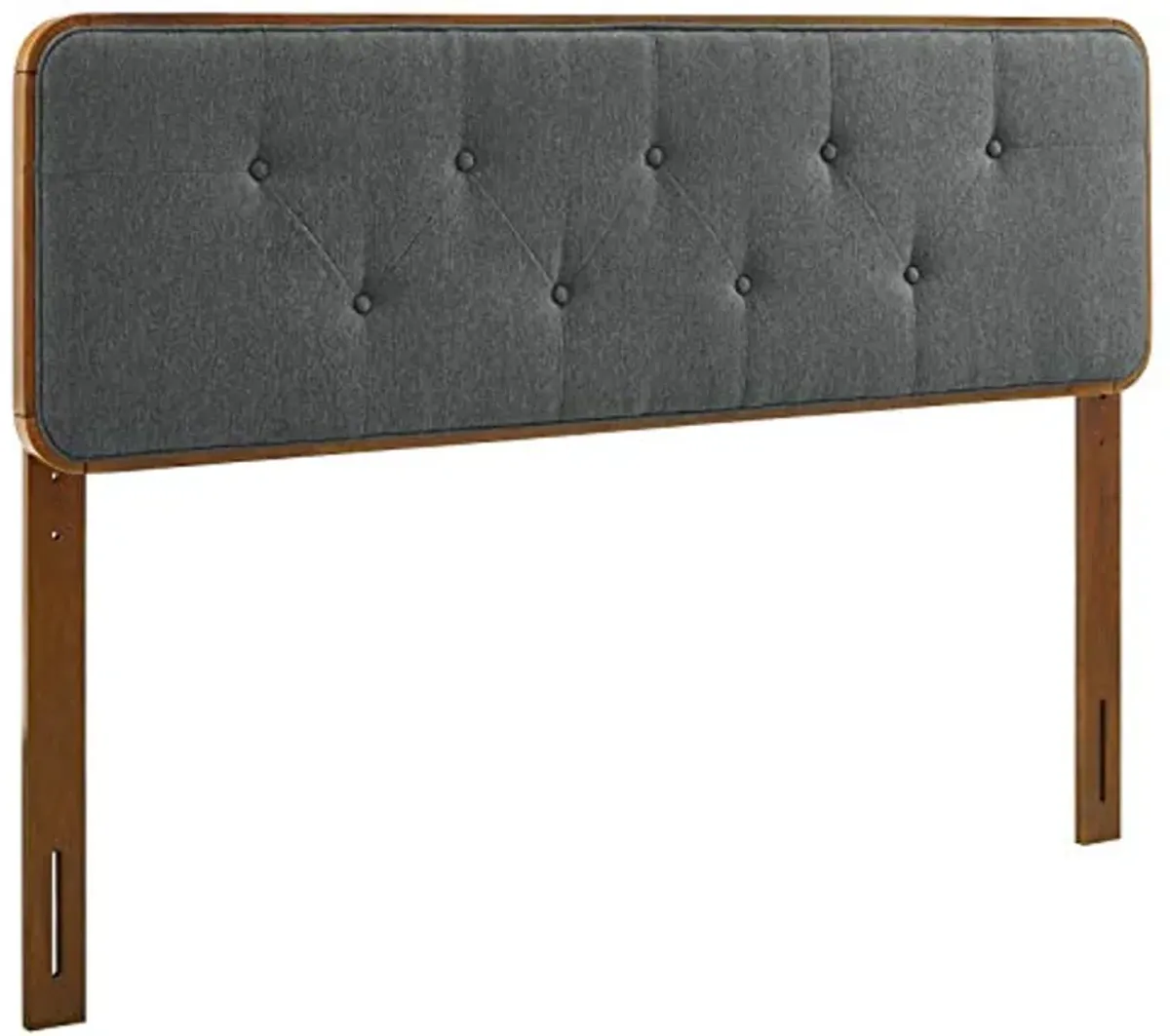 Modway Collins Tufted Twin Fabric and Wood Headboard in Walnut Charcoal