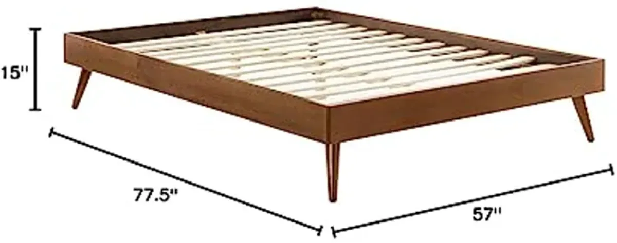 Modway Margo Full Wood Platform Bed Frame in Walnut